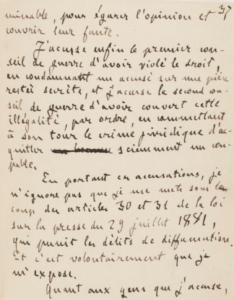 Manuscrit J'accuse Zola P37